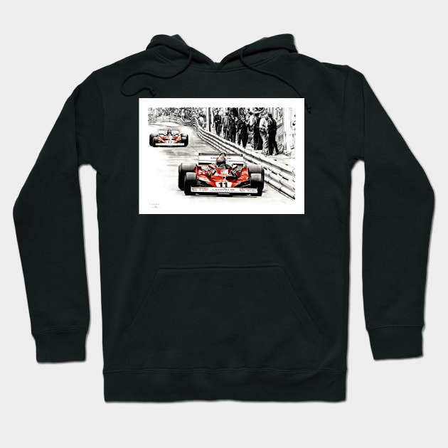 Niki Lauda. Ferrari 312T2. Monaco Hoodie by oleynik